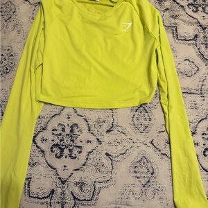 Women's Gymshark Lime Green Long Sleeve Crop Top